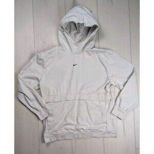 Nike NSW Style Essentials Men's Pullover Hoodie Mens Large Center‎ Swoosh Ivory